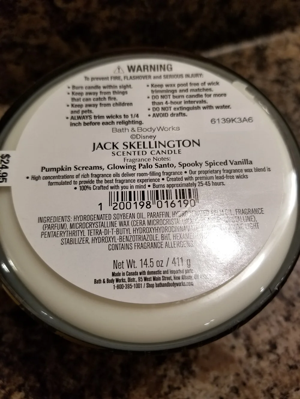 Bath & Body Works Jack Skellington Candle - Black & Orange